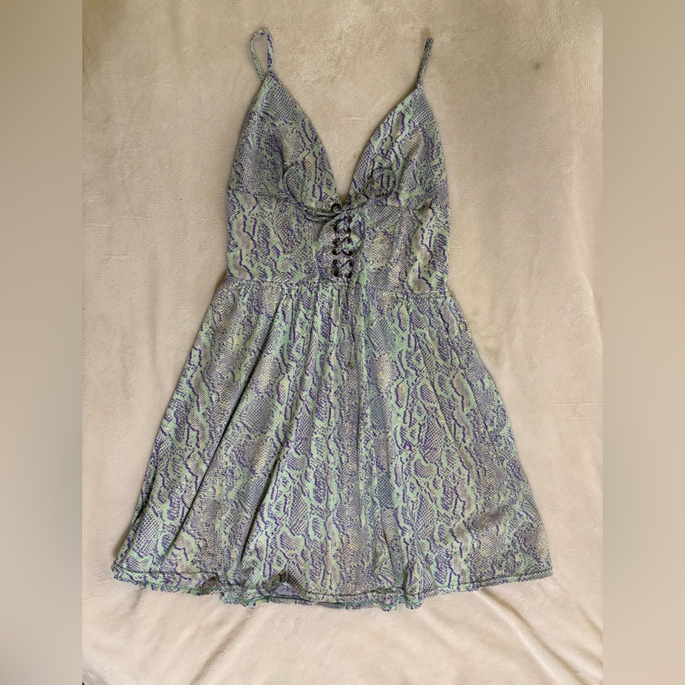Maaji Green and purple corset Mini Dress